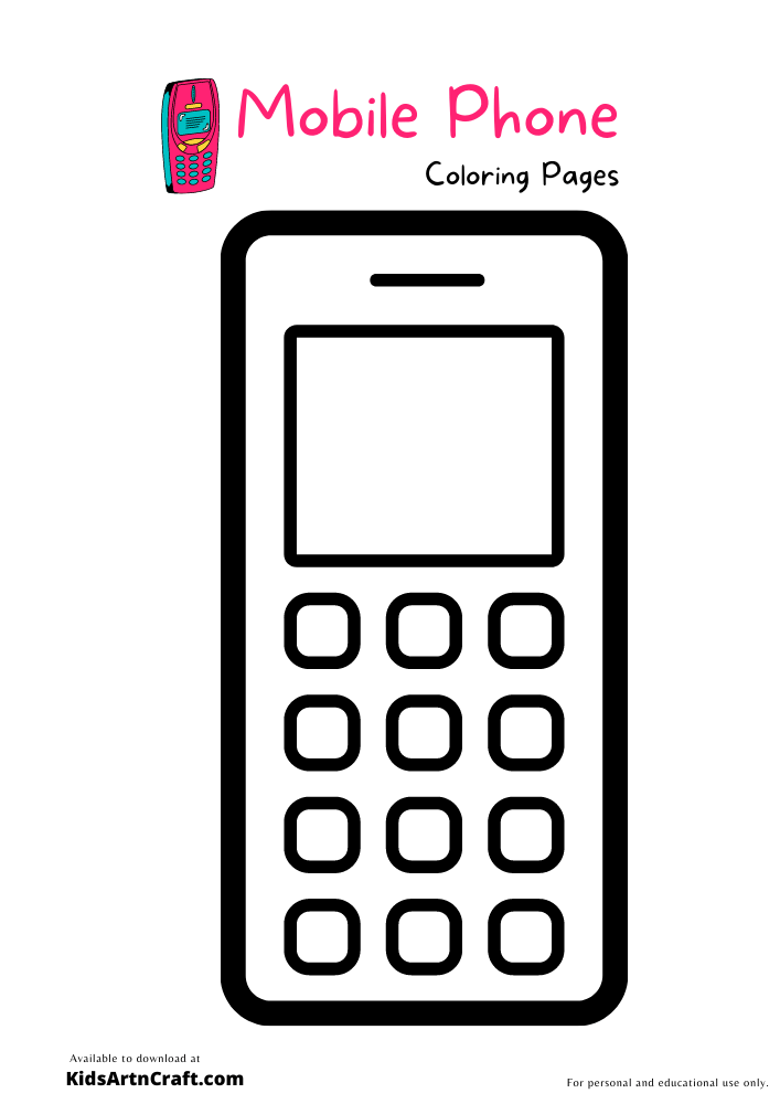 50 Cell Phone Coloring Page 69