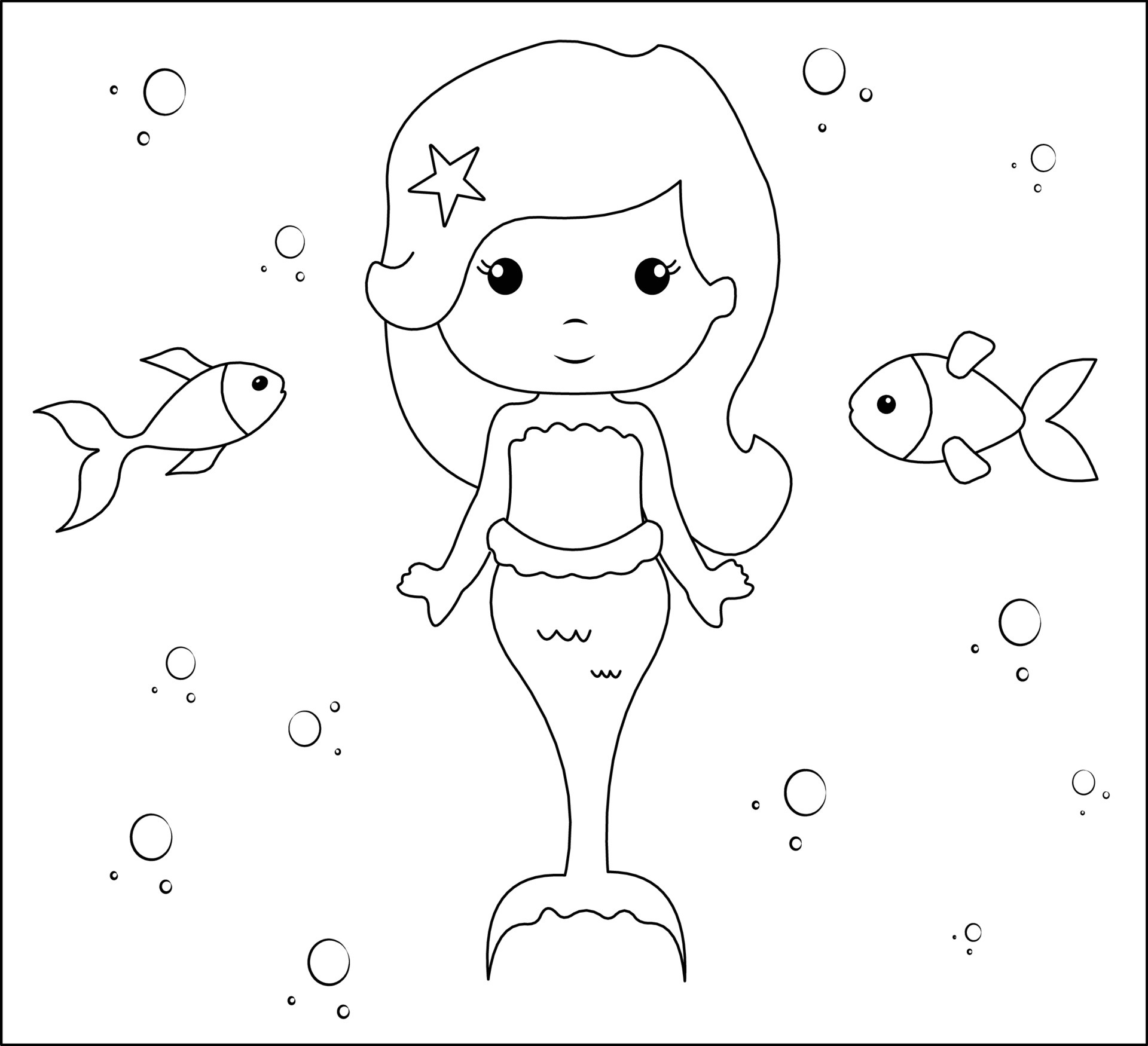 50 Cute Mermaid Coloring Pages 20