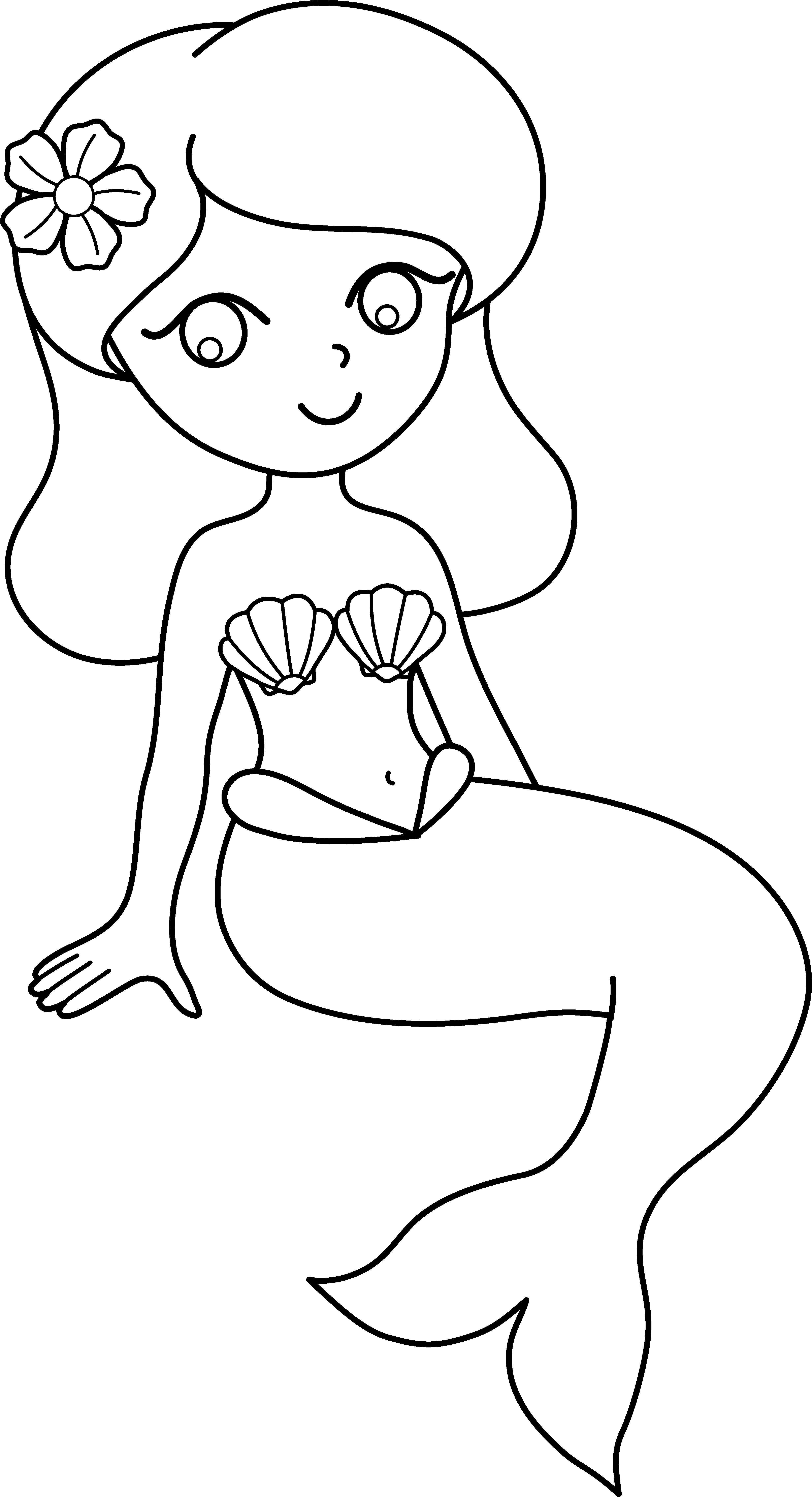 50 Cute Mermaid Coloring Pages 41