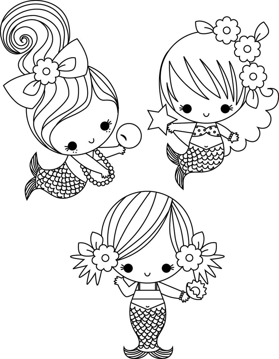 50 Cute Mermaid Coloring Pages 45