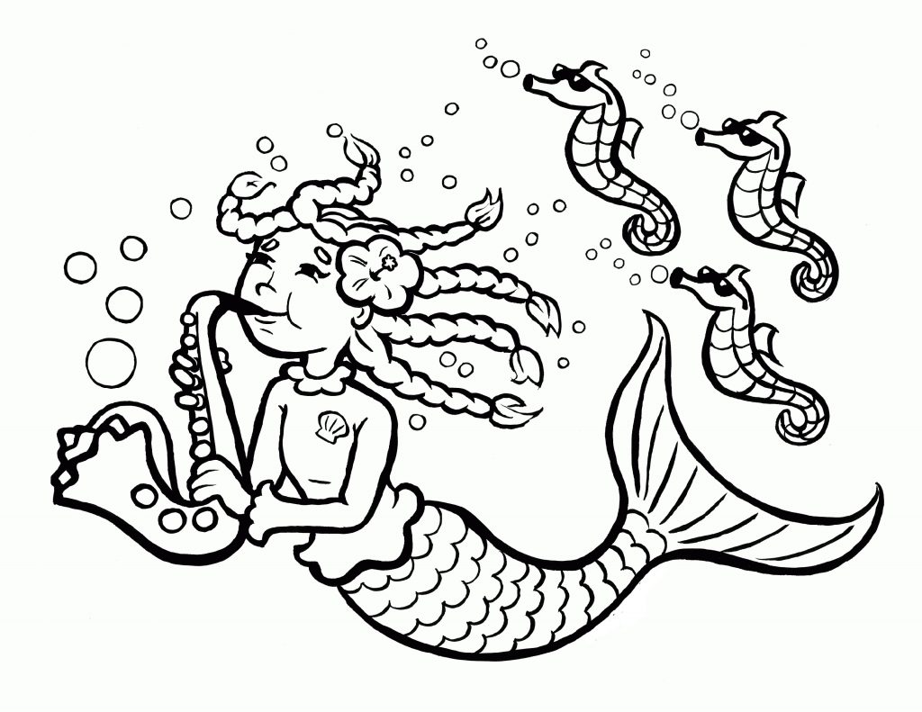 50 Cute Mermaid Coloring Pages 47