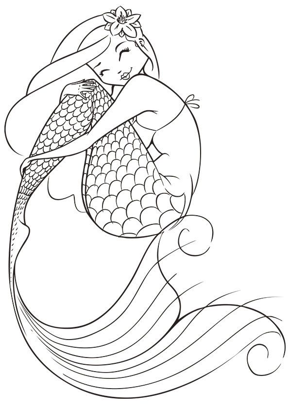50 Cute Mermaid Coloring Pages 48