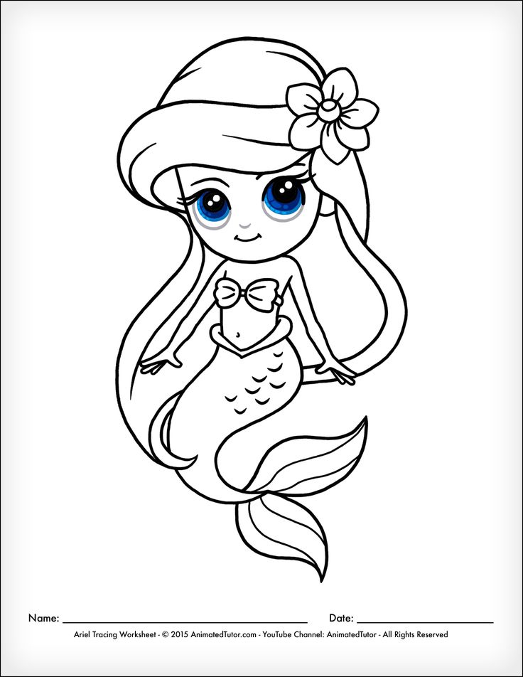 50 Cute Mermaid Coloring Pages 5