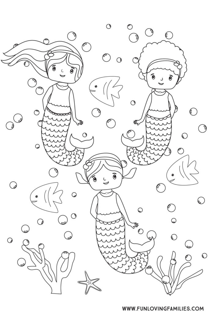 50 Cute Mermaid Coloring Pages 53