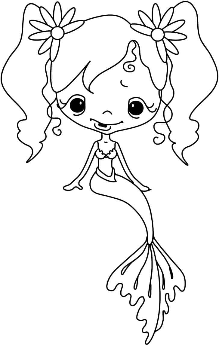 50 Cute Mermaid Coloring Pages 6
