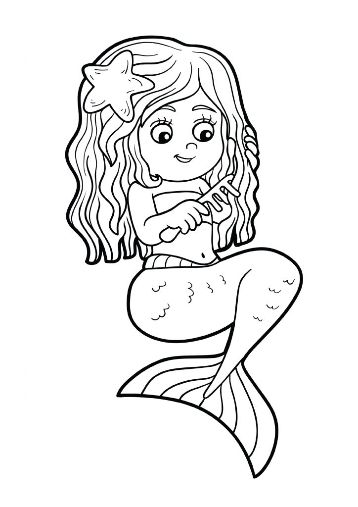 50 Cute Mermaid Coloring Pages 62
