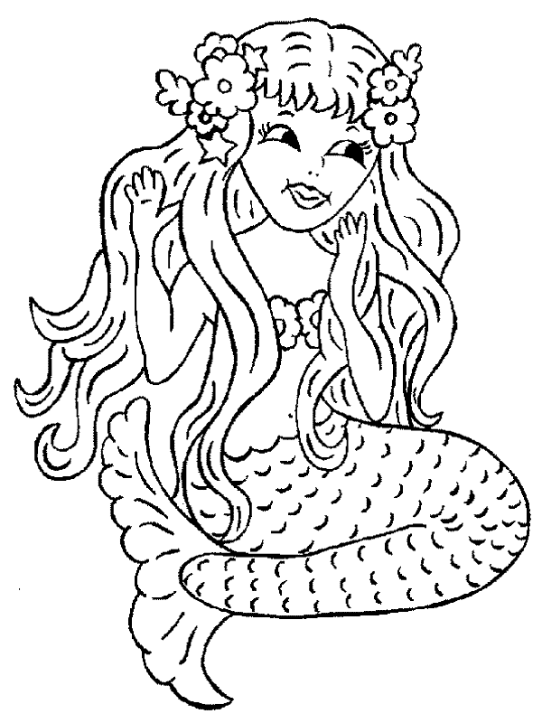 50 Cute Mermaid Coloring Pages 64