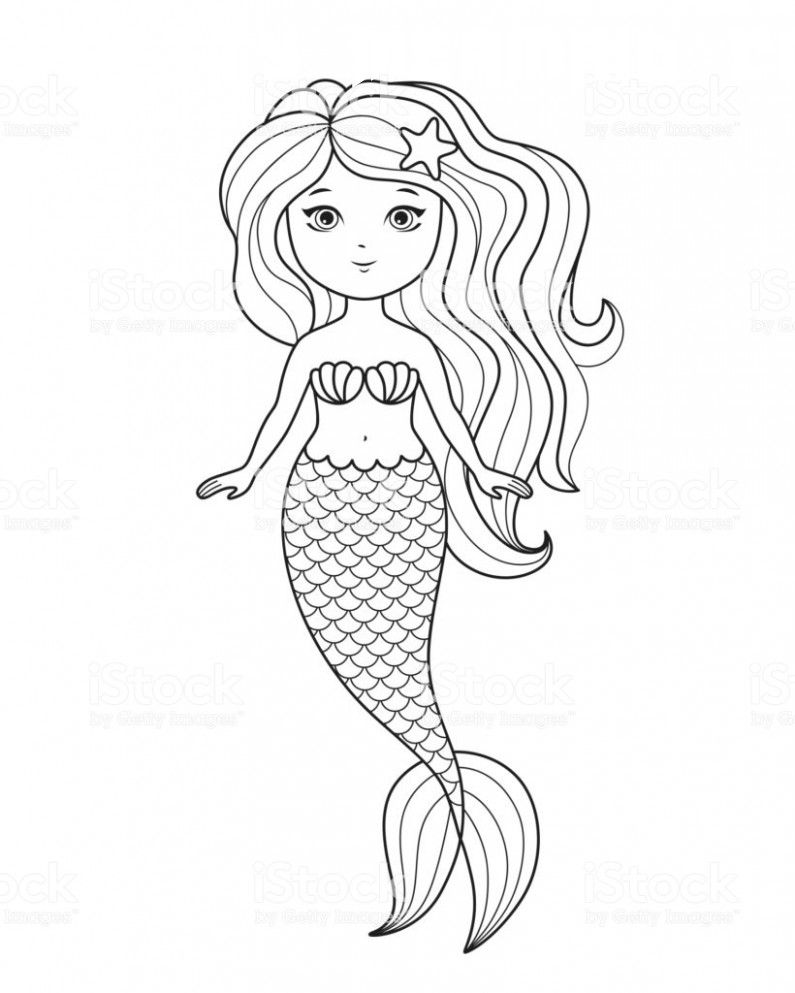50 Cute Mermaid Coloring Pages 67