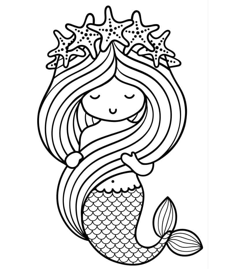 50 Cute Mermaid Coloring Pages 68