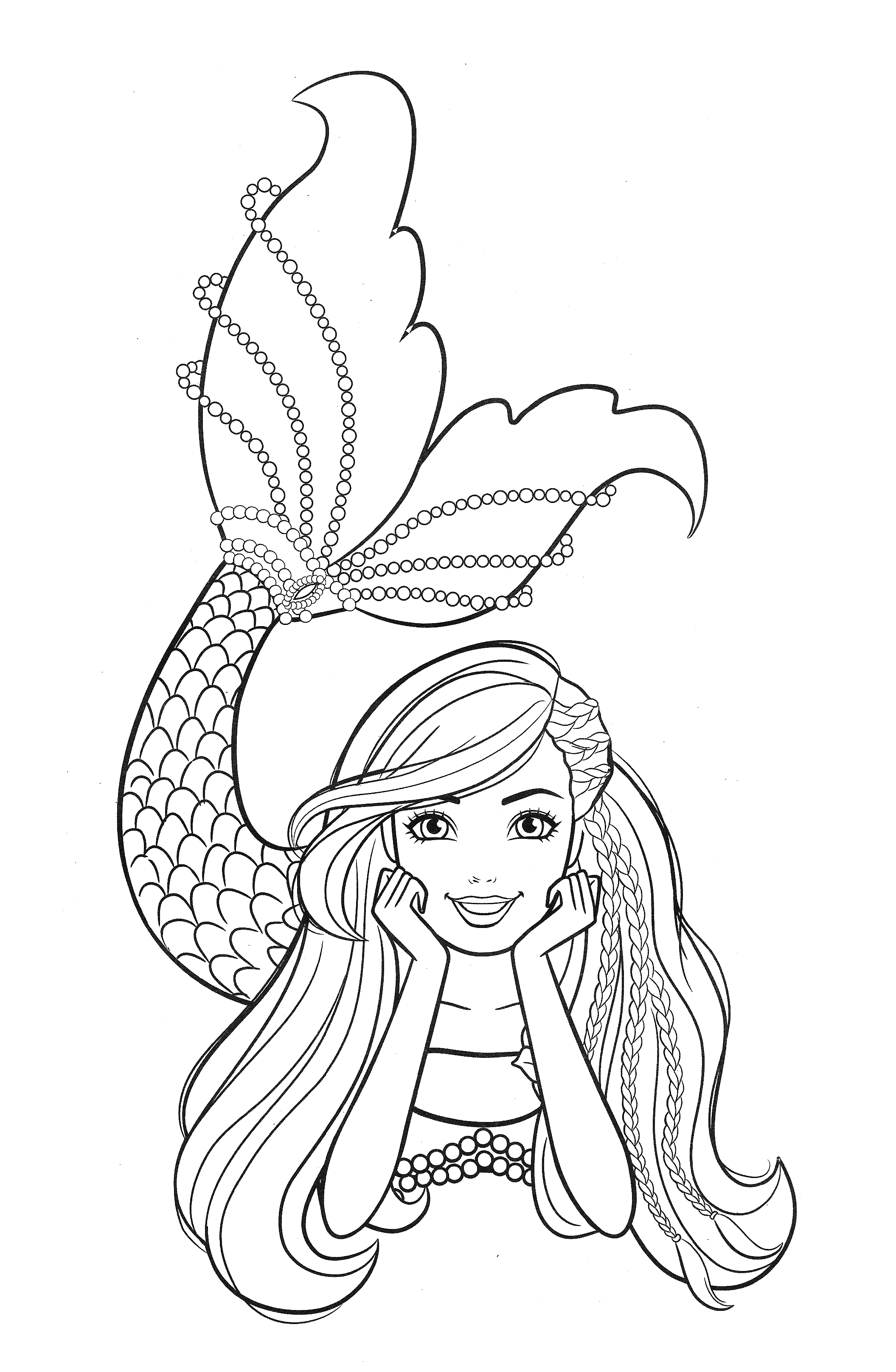 50 Cute Mermaid Coloring Pages 7