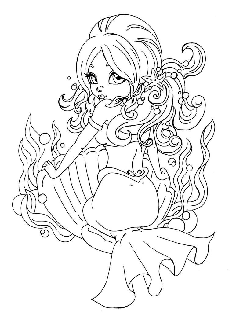 50 Cute Mermaid Coloring Pages 70