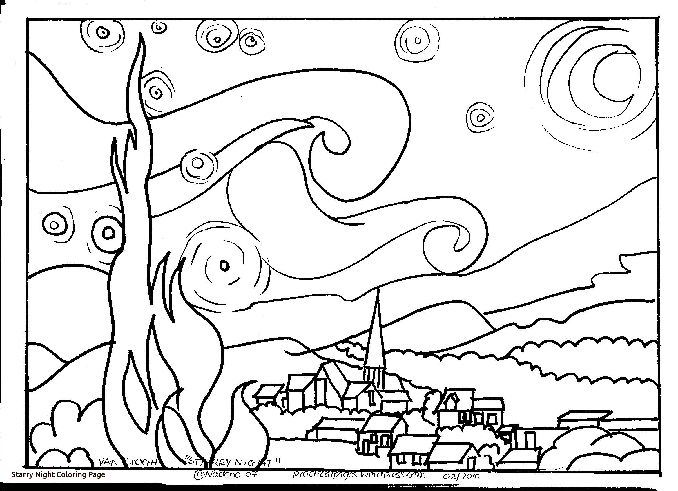 50 Printable Starry Night Coloring Page 38