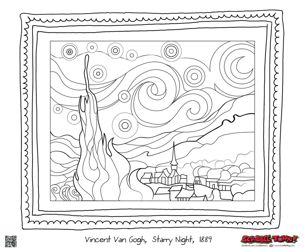50 Printable Starry Night Coloring Page 47