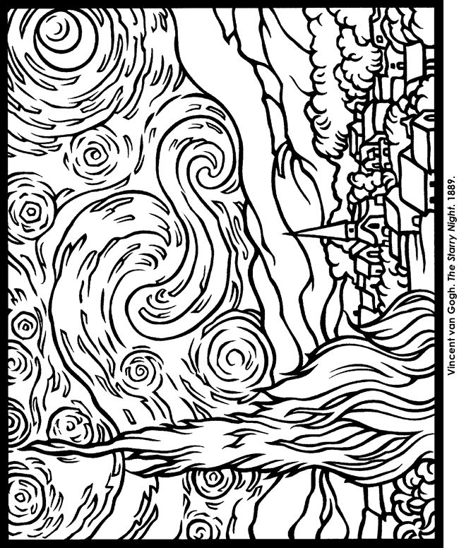 50 Printable Starry Night Coloring Page 56