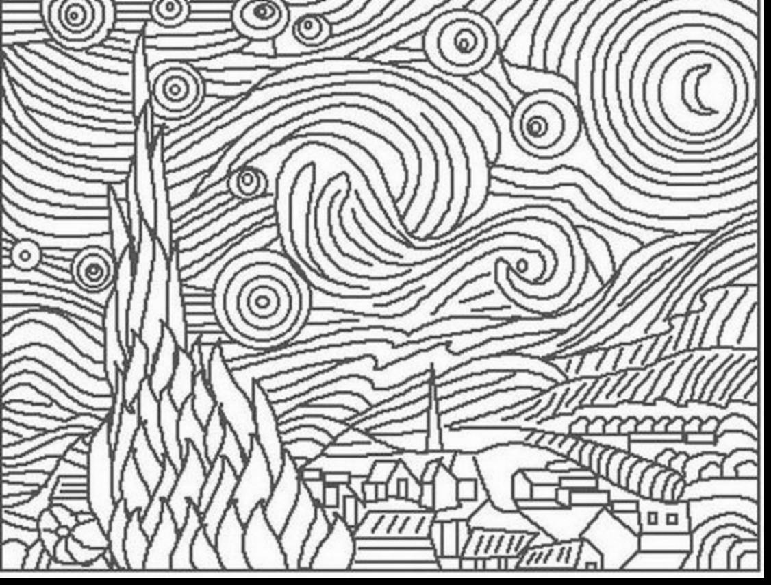 50 Printable Starry Night Coloring Page 66