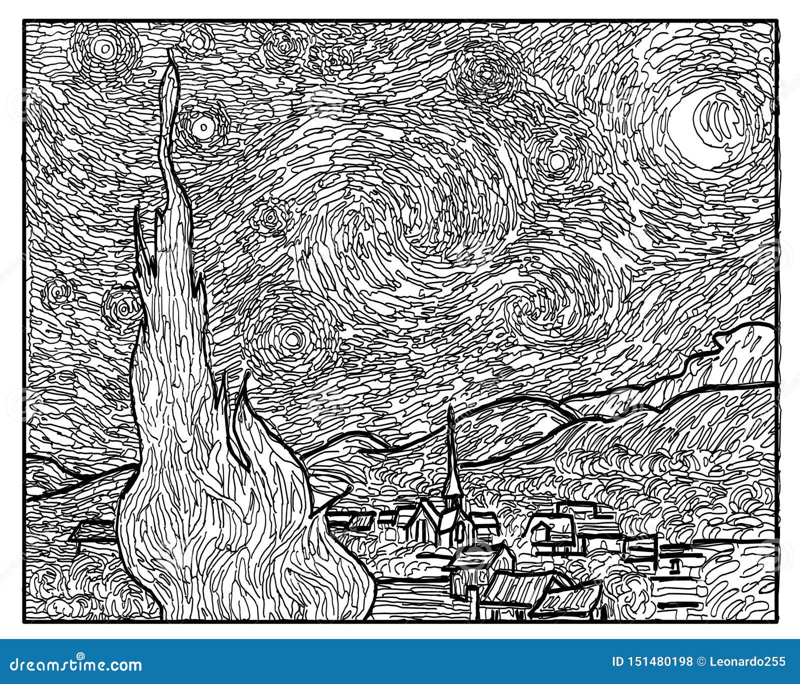 50 Printable Starry Night Coloring Page 68