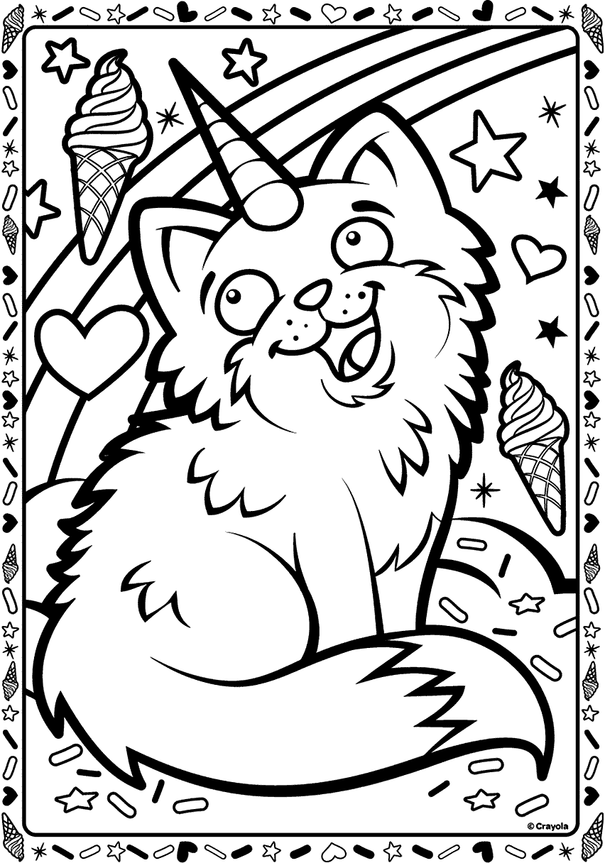55 Kitty Corn Coloring Pages 3