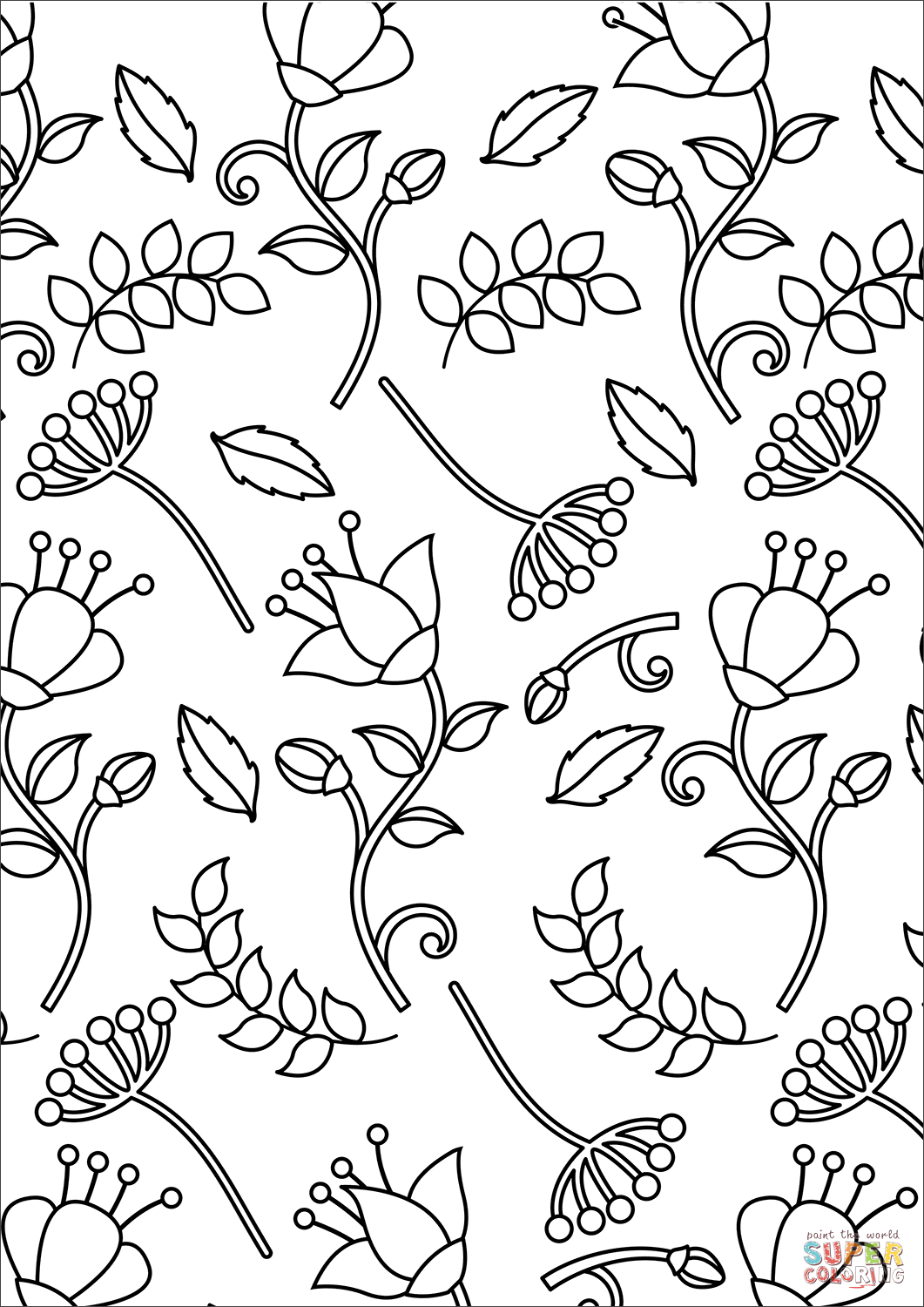80 Printable Floral Pattern Coloring Pages 1