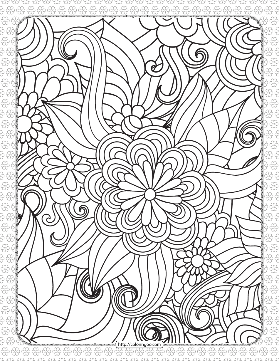 80 Printable Floral Pattern Coloring Pages 17