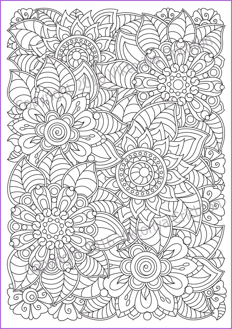 80 Printable Floral Pattern Coloring Pages 20