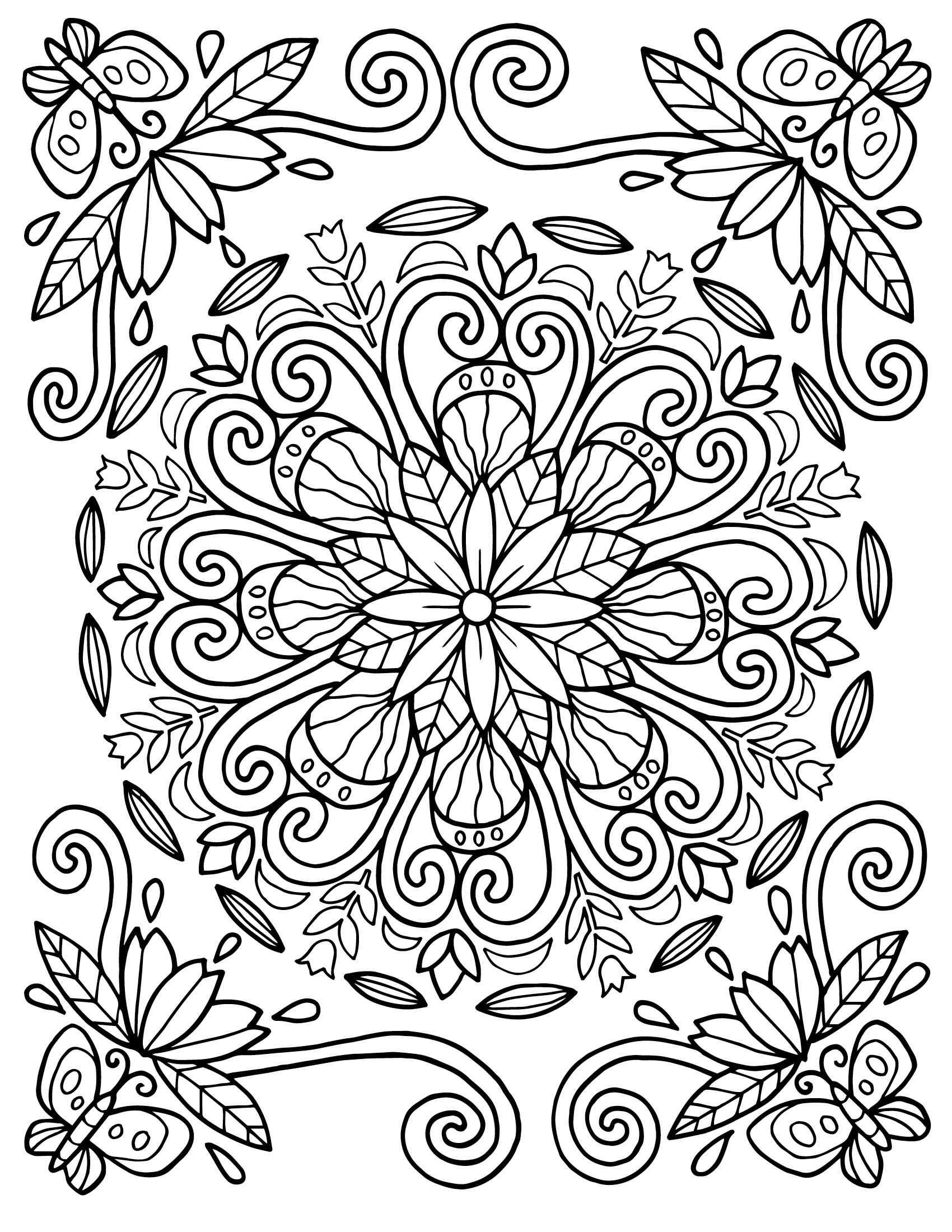 80 Printable Floral Pattern Coloring Pages 27