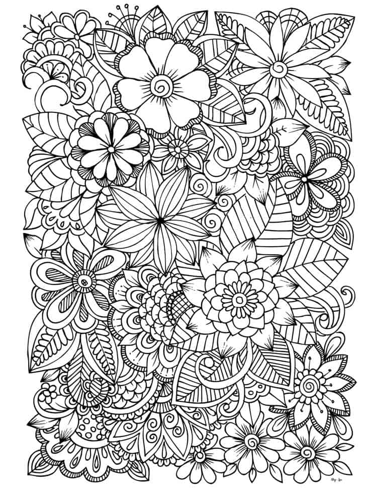 80 Printable Floral Pattern Coloring Pages 28