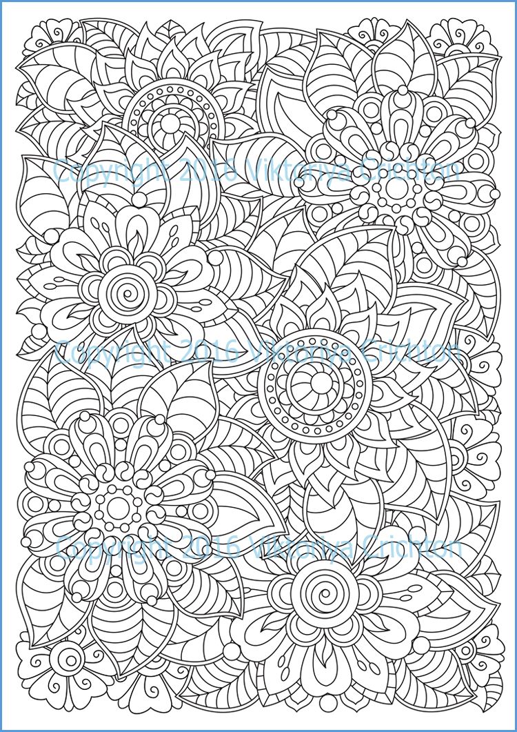 80 Printable Floral Pattern Coloring Pages 38