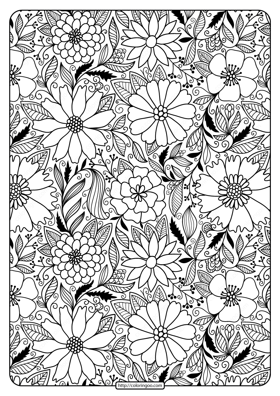 80 Printable Floral Pattern Coloring Pages 4