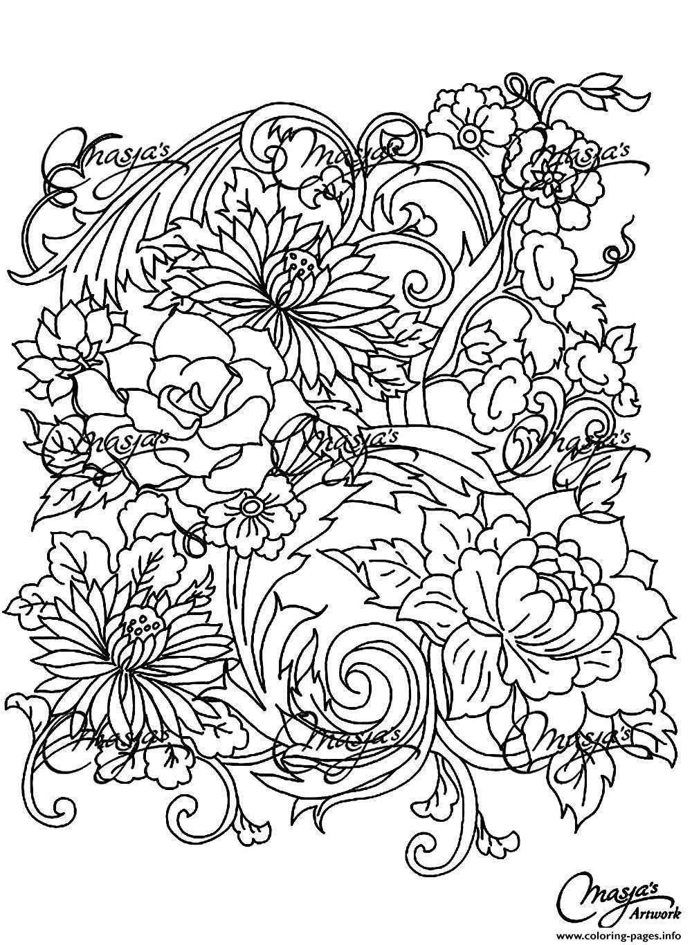 80 Printable Floral Pattern Coloring Pages 42