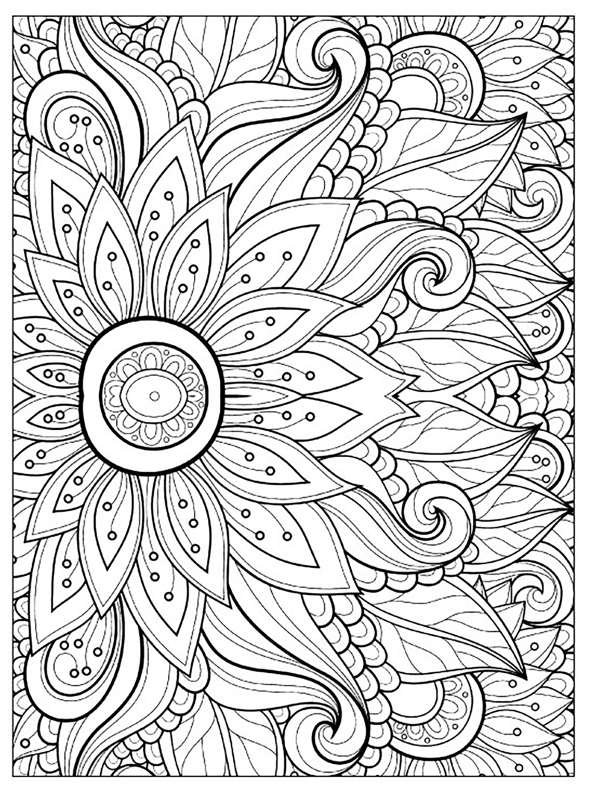 80 Printable Floral Pattern Coloring Pages 48