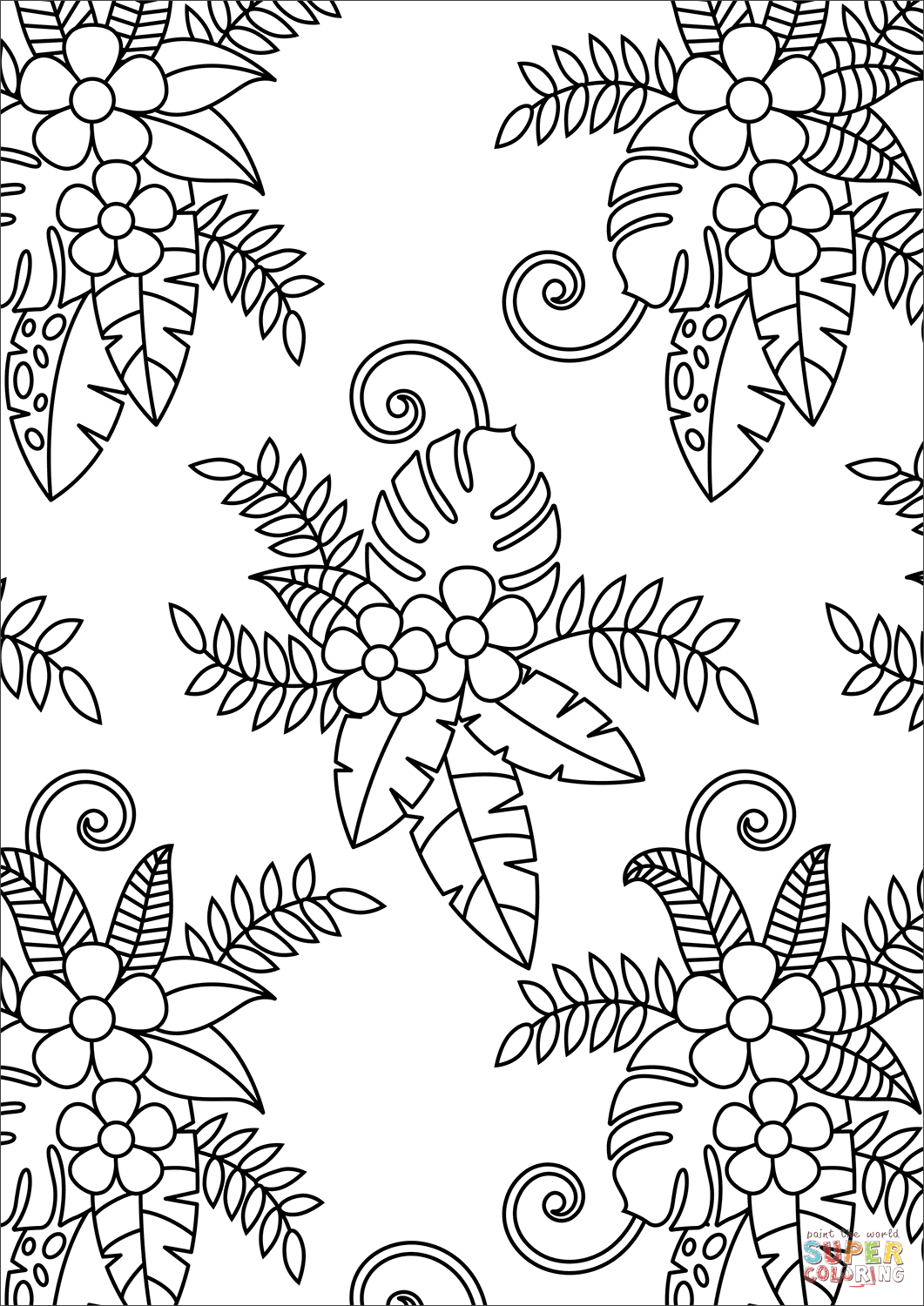 80 Printable Floral Pattern Coloring Pages 49