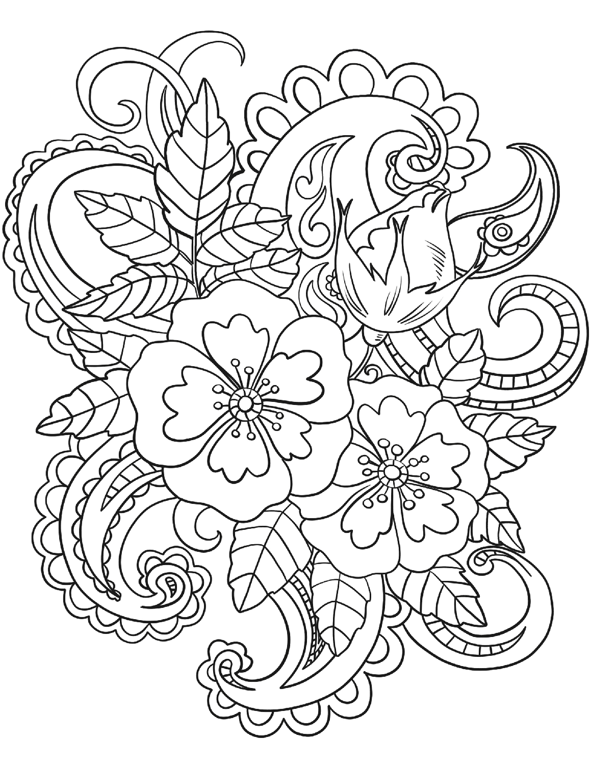 80 Printable Floral Pattern Coloring Pages 58