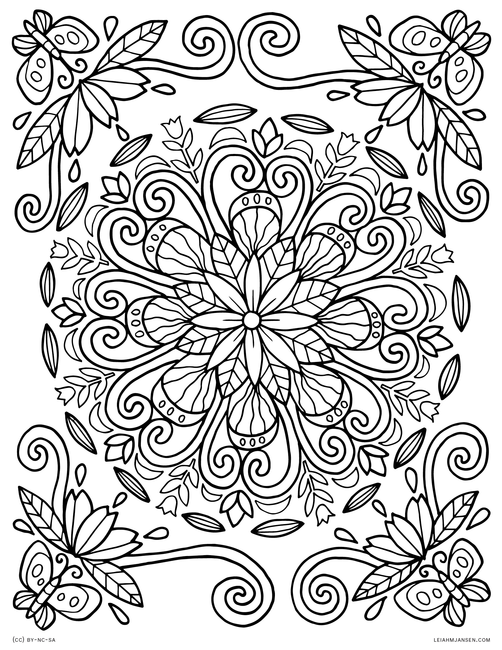 80 Printable Floral Pattern Coloring Pages 62