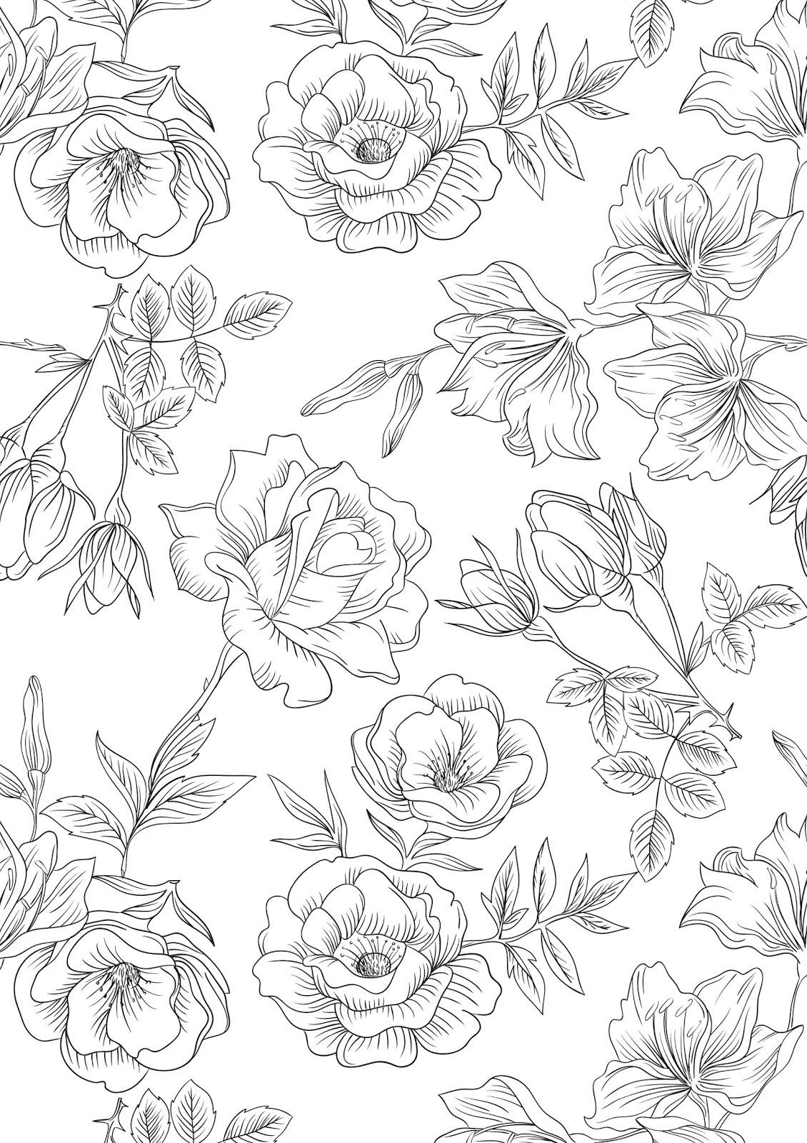 80 Printable Floral Pattern Coloring Pages 63