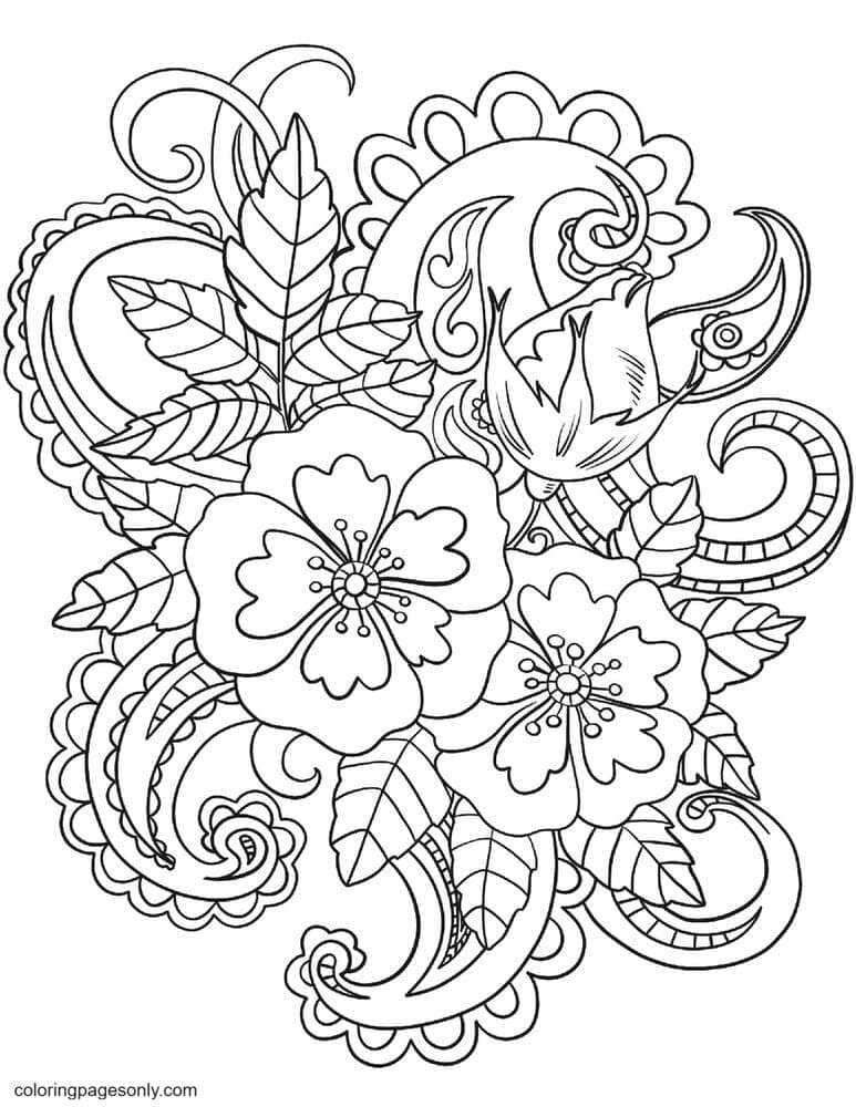 80 Printable Floral Pattern Coloring Pages 81