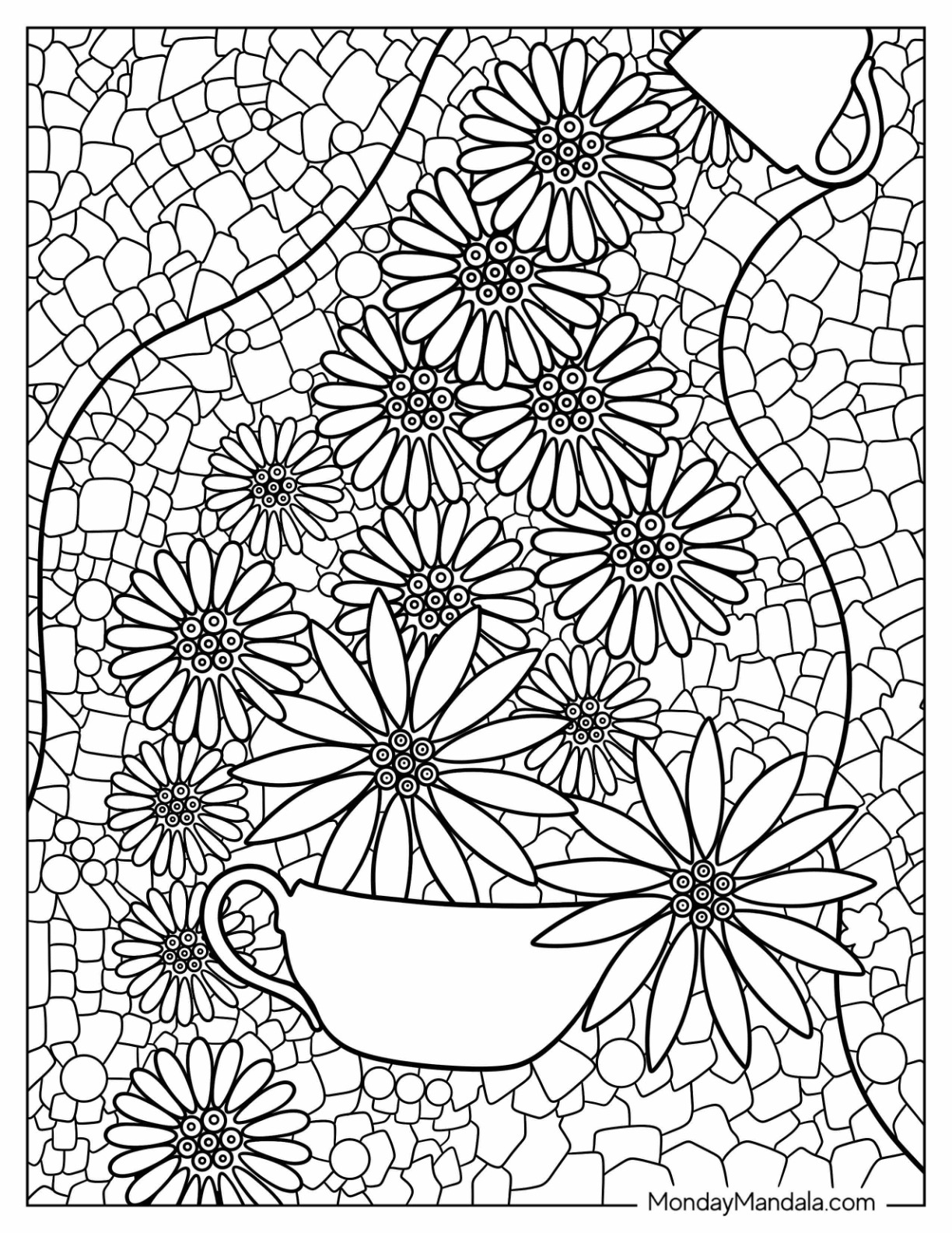 80 Printable Spring Mosaic Coloring Pages 1