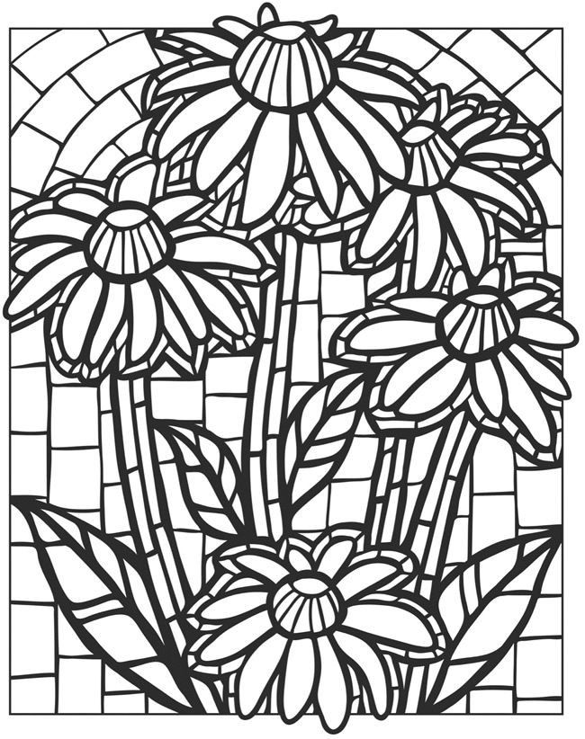80 Printable Spring Mosaic Coloring Pages 12
