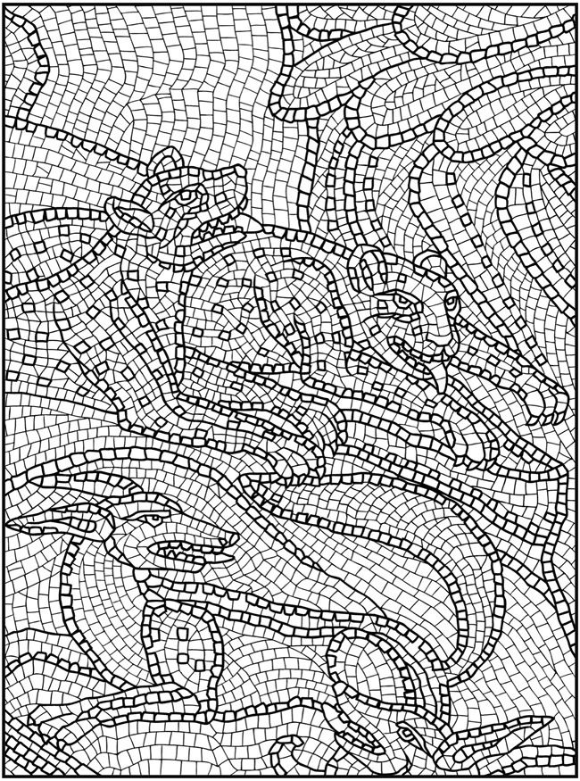 80 Printable Spring Mosaic Coloring Pages 14