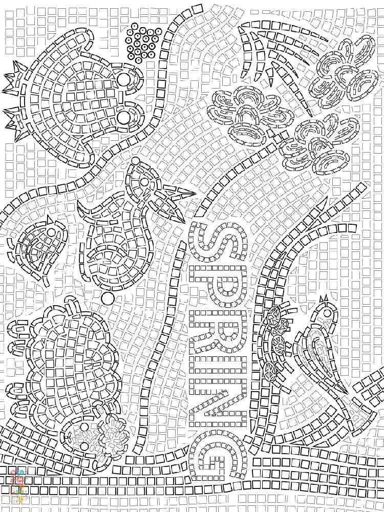 80 Printable Spring Mosaic Coloring Pages 31