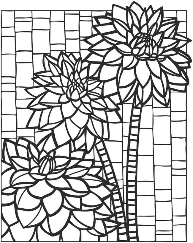 80 Printable Spring Mosaic Coloring Pages 4