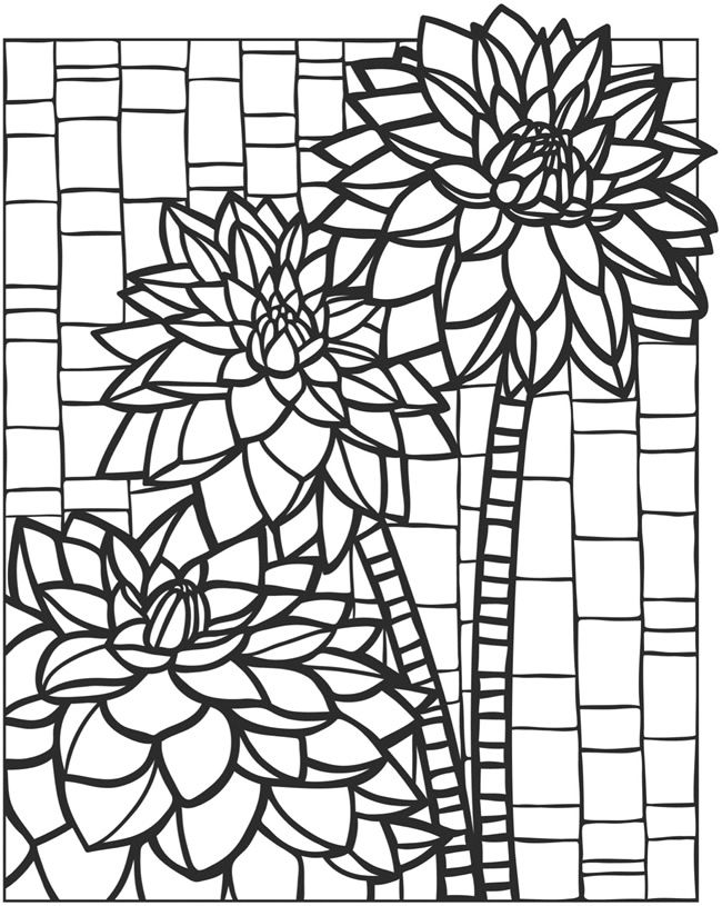 80 Printable Spring Mosaic Coloring Pages 62