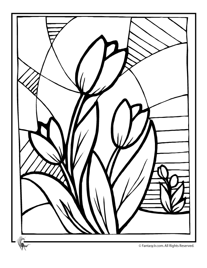 80 Printable Spring Mosaic Coloring Pages 79