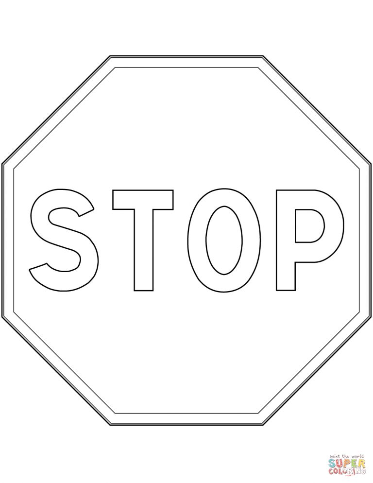 80 Printable Stop Sign Coloring Page 22