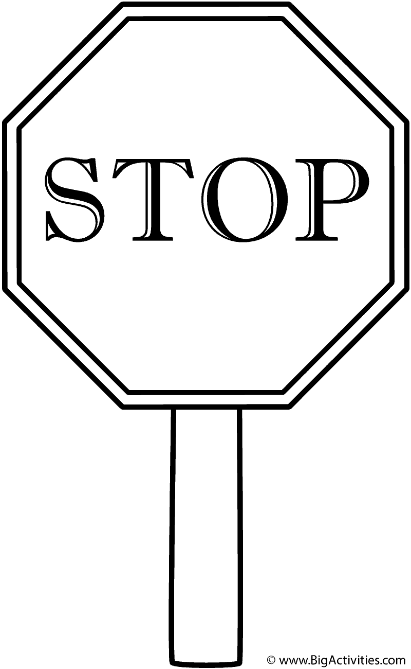 80 Printable Stop Sign Coloring Page 24