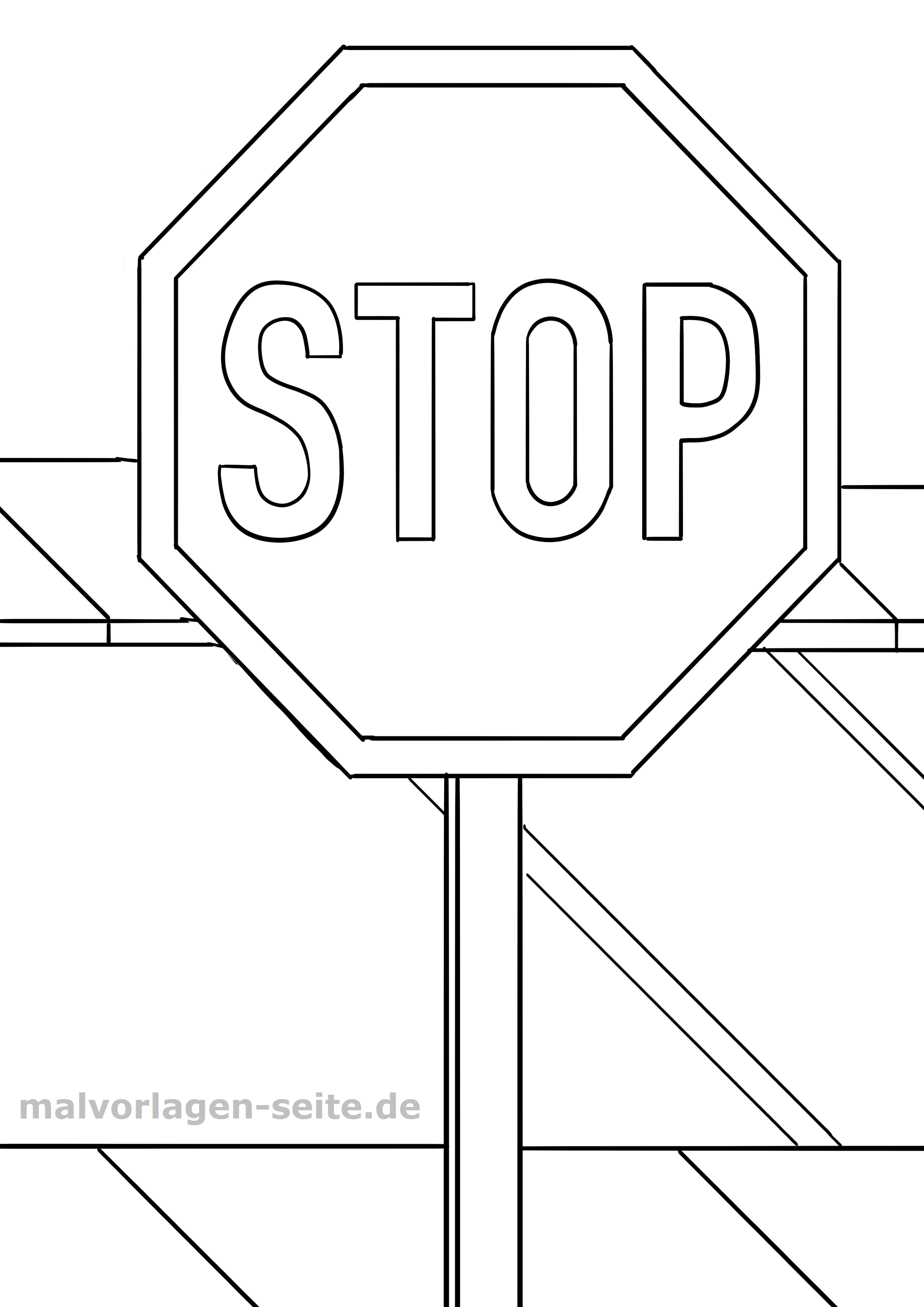 80 Printable Stop Sign Coloring Page 9