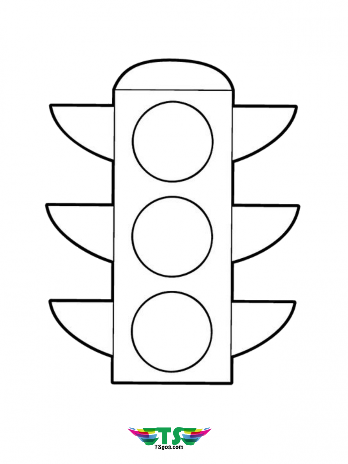 80 Printable Traffic Light Coloring Page 1