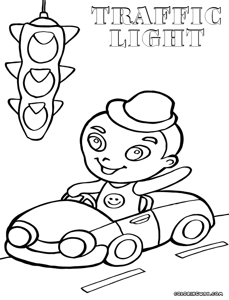 80 Printable Traffic Light Coloring Page 10