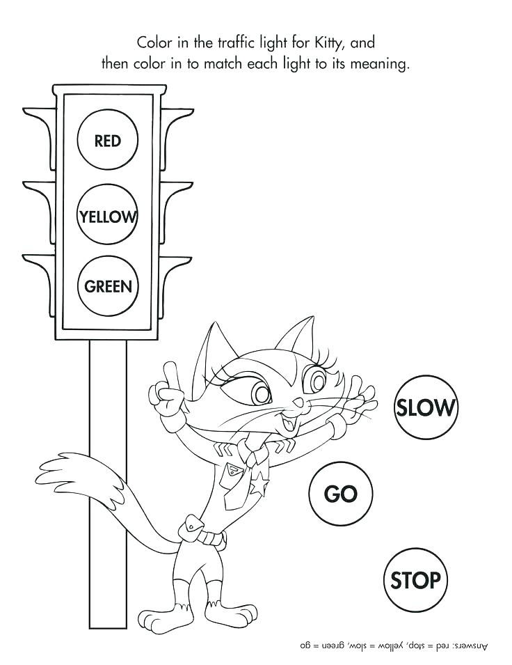 80 Printable Traffic Light Coloring Page 19