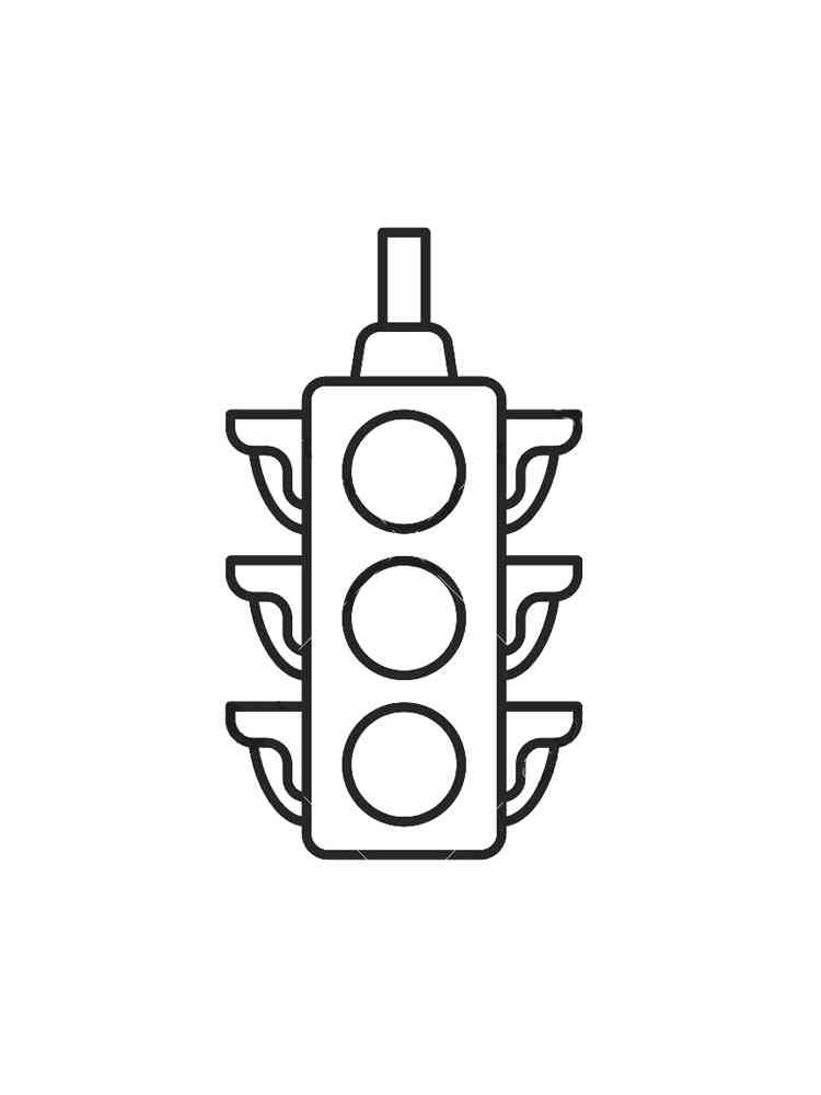 80 Printable Traffic Light Coloring Page 2