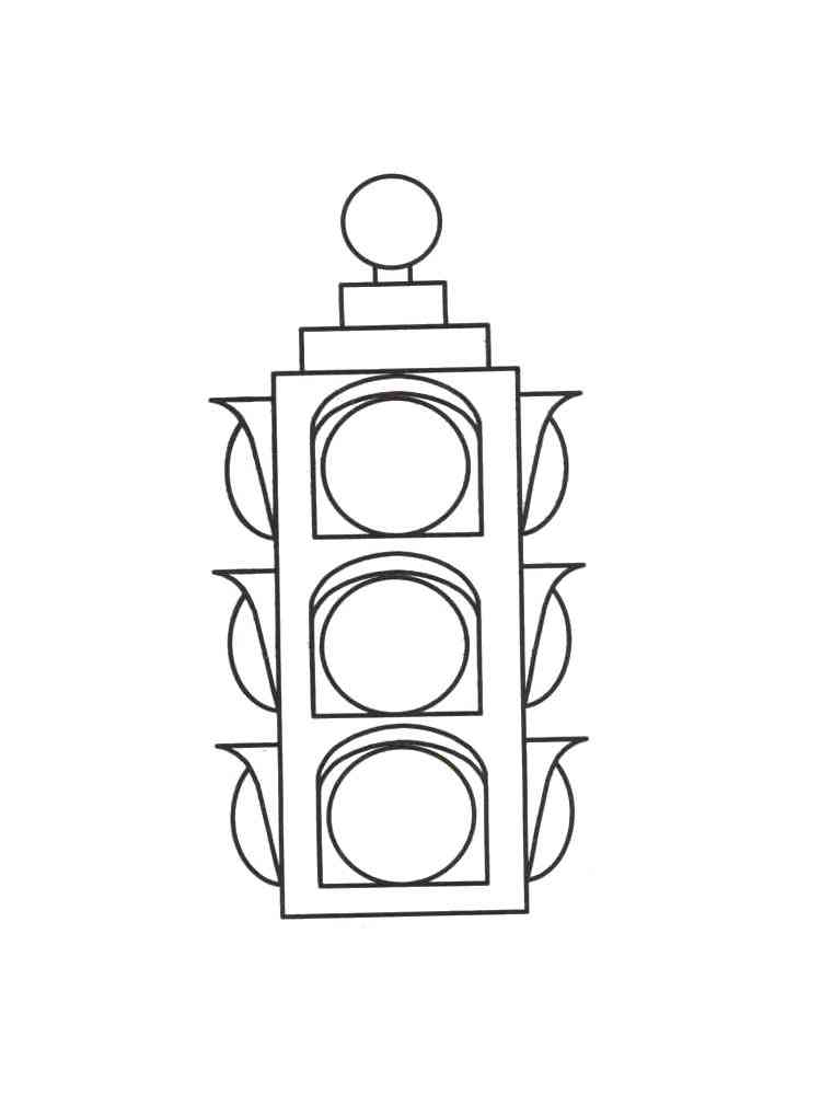 80 Printable Traffic Light Coloring Page 3